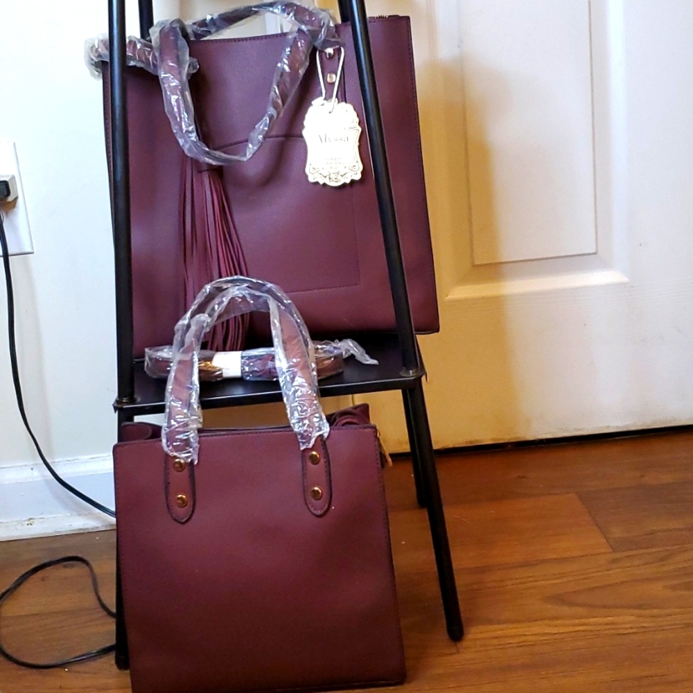 PETA-APPROVED LADIES ALYSSA 2 PIECE VEGAN TOTE BAG SET
